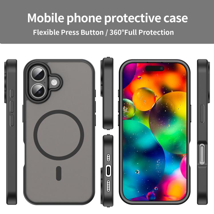 For iPhone 17 Fanying Series PC Hybrid TPU Translucent Frosted MagSafe Phone Case(Translucent Black) - iPhone 17 Cases by buy2fix | Online Shopping UK | buy2fix
