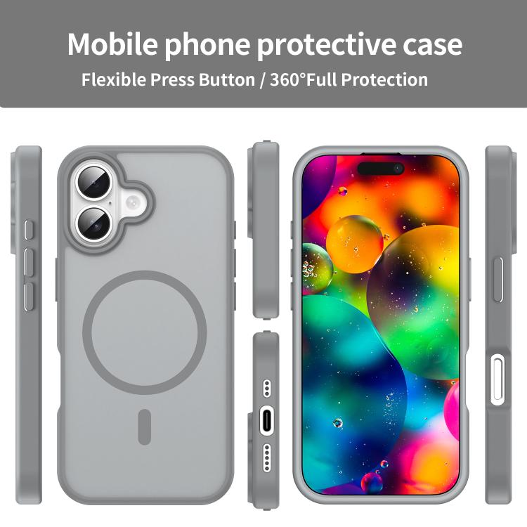 For iPhone 17 Fanying Series PC Hybrid TPU Translucent Frosted MagSafe Phone Case(Silver Grey) - iPhone 17 Cases by buy2fix | Online Shopping UK | buy2fix