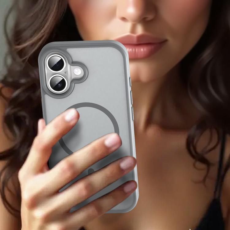 For iPhone 17 Fanying Series PC Hybrid TPU Translucent Frosted MagSafe Phone Case(Silver Grey) - iPhone 17 Cases by buy2fix | Online Shopping UK | buy2fix