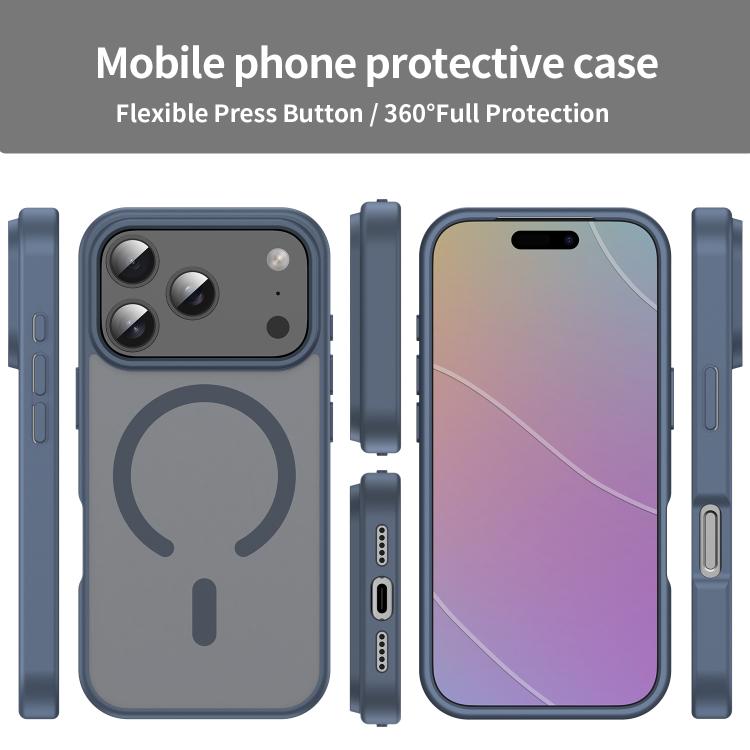 For iPhone 17 Pro Fanying Series PC Hybrid TPU Translucent Frosted MagSafe Phone Case(Cyan Blue) - iPhone 17 Pro Cases by buy2fix | Online Shopping UK | buy2fix