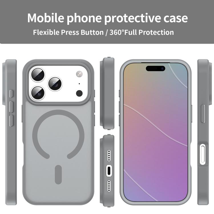 For iPhone 17 Pro Fanying Series PC Hybrid TPU Translucent Frosted MagSafe Phone Case(Silver Grey) - iPhone 17 Pro Cases by buy2fix | Online Shopping UK | buy2fix