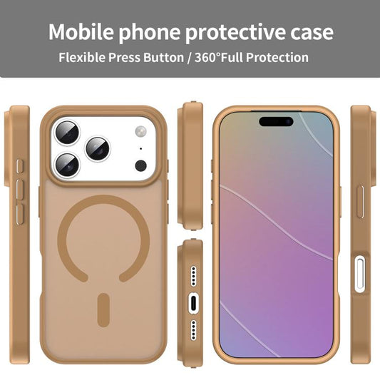 For iPhone 17 Pro Fanying Series PC Hybrid TPU Translucent Frosted MagSafe Phone Case(Desert Gold) - iPhone 17 Pro Cases by buy2fix | Online Shopping UK | buy2fix