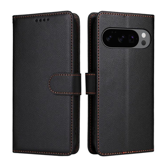 For Google Pixel 9 / 9 Pro / 10 / 10 Pro Litchi Texture RFID Blocking 3-Card Wallet Leather Phone Case(Black) - Google Cases by buy2fix | Online Shopping UK | buy2fix