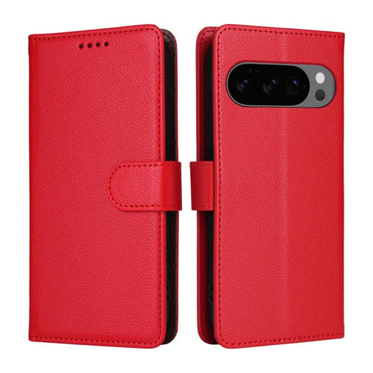For Google Pixel 9 / 9 Pro / 10 / 10 Pro Litchi Texture RFID Blocking 3-Card Wallet Leather Phone Case(Red) - Google Cases by buy2fix | Online Shopping UK | buy2fix