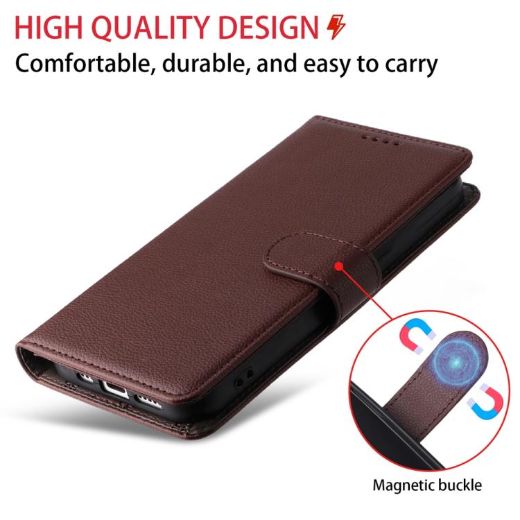 For Google Pixel 9 Pro XL / 10 Pro XL Litchi Texture RFID Blocking 3-Card Wallet Leather Phone Case(Brown) - Google Cases by buy2fix | Online Shopping UK | buy2fix