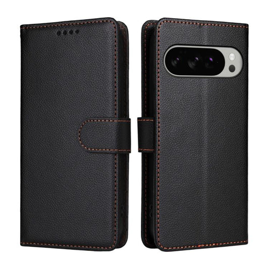 For Google Pixel 9 Pro XL / 10 Pro XL Litchi Texture RFID Blocking 3-Card Wallet Leather Phone Case(Black) - Google Cases by buy2fix | Online Shopping UK | buy2fix
