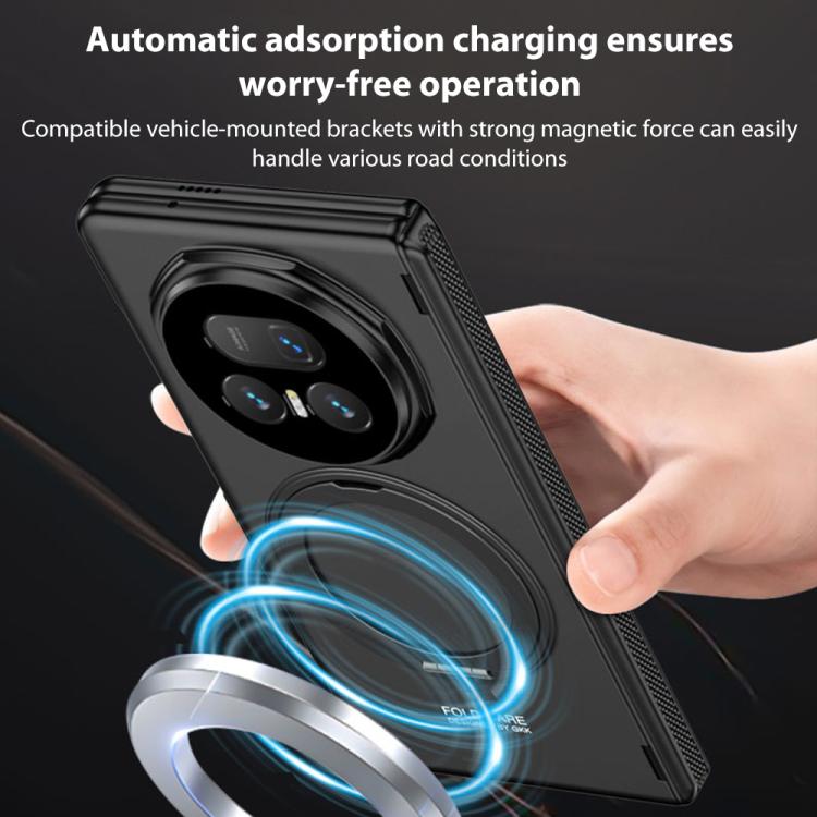 For Honor Magic V5 GKK HD Integrated Magnetic Folding Hinge All-Inclusive Phone Case with Rotating Bracket(Silver) - Honor Cases by GKK | Online Shopping UK | buy2fix