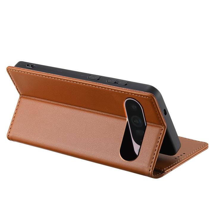 For Google Pixel 9 Pro XL / 10 Pro XL N.BEKUS P3 RFID Stitching Magnetic Flip Leather Phone Case(Brown) - Google Cases by N.BEKUS | Online Shopping UK | buy2fix