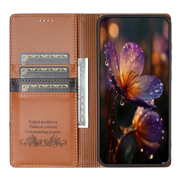 For Google Pixel 9 Pro XL / 10 Pro XL N.BEKUS P3 RFID Stitching Magnetic Flip Leather Phone Case(Brown) - Google Cases by N.BEKUS | Online Shopping UK | buy2fix