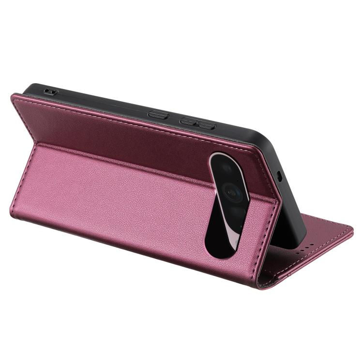 For Google Pixel 9 / 9 Pro / 10 / 10 Pro N.BEKUS P3 RFID Stitching Magnetic Flip Leather Phone Case(Wine Red) - Google Cases by N.BEKUS | Online Shopping UK | buy2fix