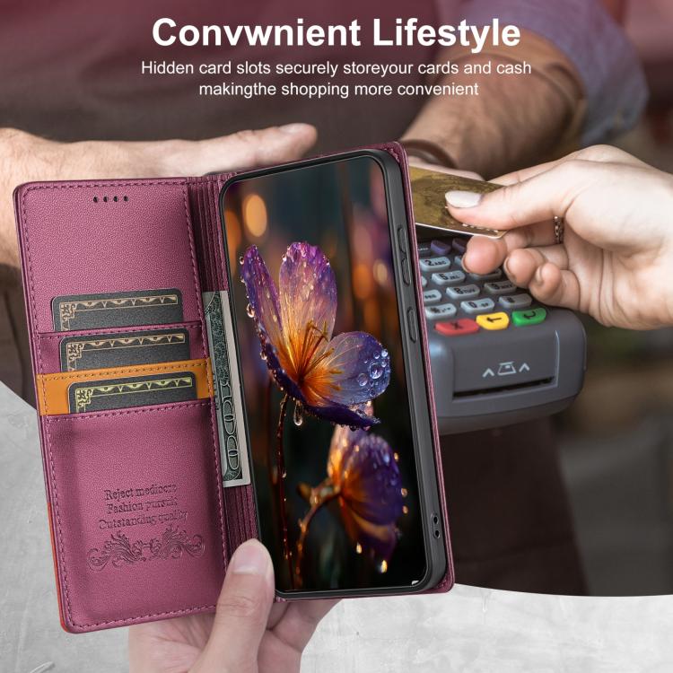 For Google Pixel 9 / 9 Pro / 10 / 10 Pro N.BEKUS P3 RFID Stitching Magnetic Flip Leather Phone Case(Wine Red) - Google Cases by N.BEKUS | Online Shopping UK | buy2fix