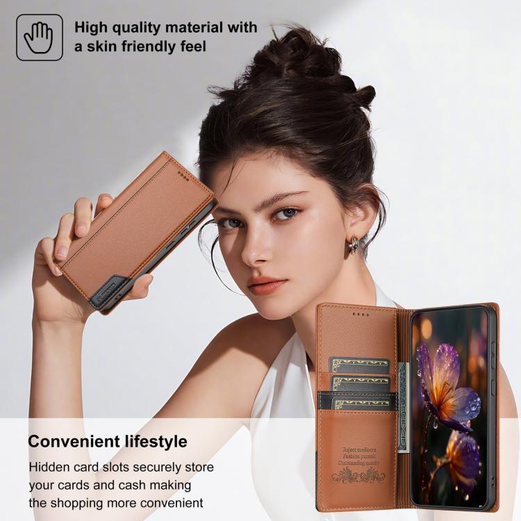 For Google Pixel 9 / 9 Pro / 10 / 10 Pro N.BEKUS P3 RFID Stitching Magnetic Flip Leather Phone Case(Brown) - Google Cases by N.BEKUS | Online Shopping UK | buy2fix