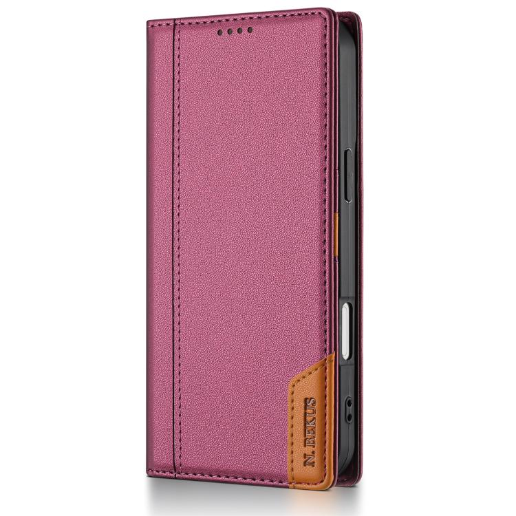 For iPhone 17 N.BEKUS P3 RFID Stitching Magnetic Flip Leather Phone Case(Wine Red) - iPhone 17 Cases by N.BEKUS | Online Shopping UK | buy2fix