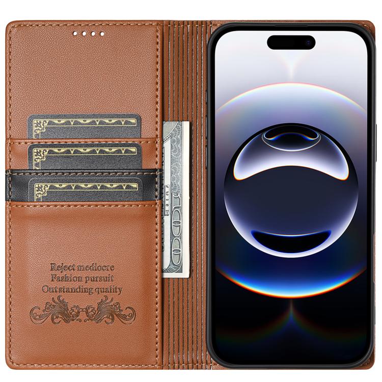 For iPhone Air N.BEKUS P3 RFID Stitching Magnetic Flip Leather Phone Case(Brown) - iPhone Air Cases by N.BEKUS | Online Shopping UK | buy2fix