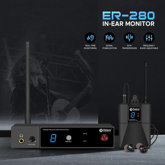 DEBRA ER-280 Professional Stage Wireless Audio Return Monitoring System with One Receivers(US Plug) - Microphone by DEBRA | Online Shopping UK | buy2fix