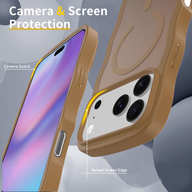 For iPhone 17 Pro Max Skin Feel Wave Texture MagSafe Phone Case(Brown) - iPhone 17 Pro Max Cases by buy2fix | Online Shopping UK | buy2fix
