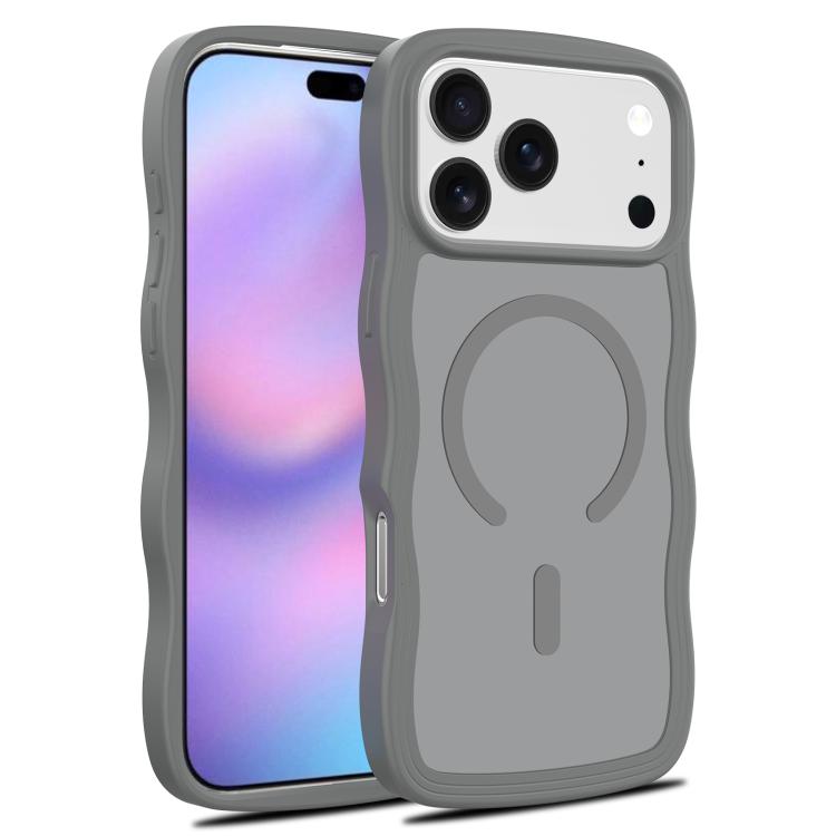 For iPhone 17 Pro Max Skin Feel Wave Texture MagSafe Phone Case(Grey) - iPhone 17 Pro Max Cases by buy2fix | Online Shopping UK | buy2fix