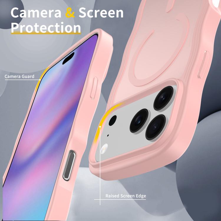 For iPhone 17 Pro Max Skin Feel Wave Texture MagSafe Phone Case(Pink) - iPhone 17 Pro Max Cases by buy2fix | Online Shopping UK | buy2fix