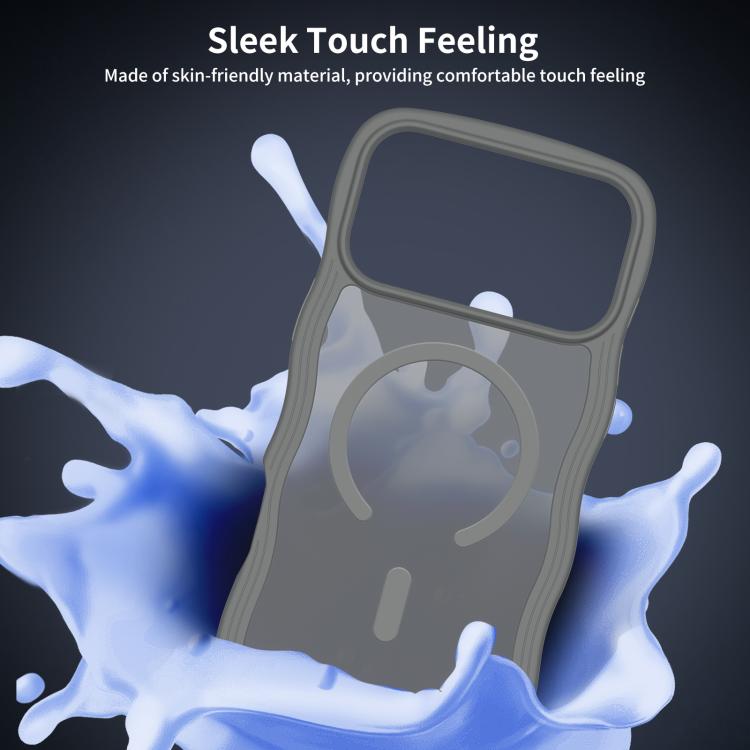 For iPhone 17 Pro Skin Feel Wave Texture MagSafe Phone Case(Grey) - iPhone 17 Pro Cases by buy2fix | Online Shopping UK | buy2fix