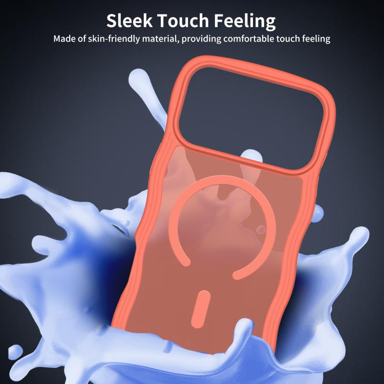 For iPhone 17 Pro Skin Feel Wave Texture MagSafe Phone Case(Orange) - iPhone 17 Pro Cases by buy2fix | Online Shopping UK | buy2fix
