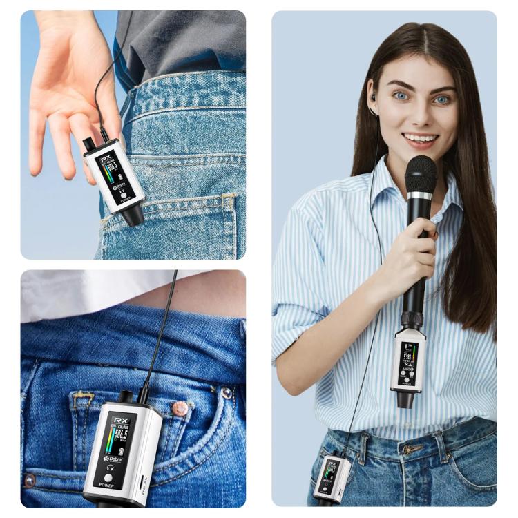 DEBRA EMX-1 Portable Wireless Monitor System Receiver + Earphones(White) - Microphone by DEBRA | Online Shopping UK | buy2fix