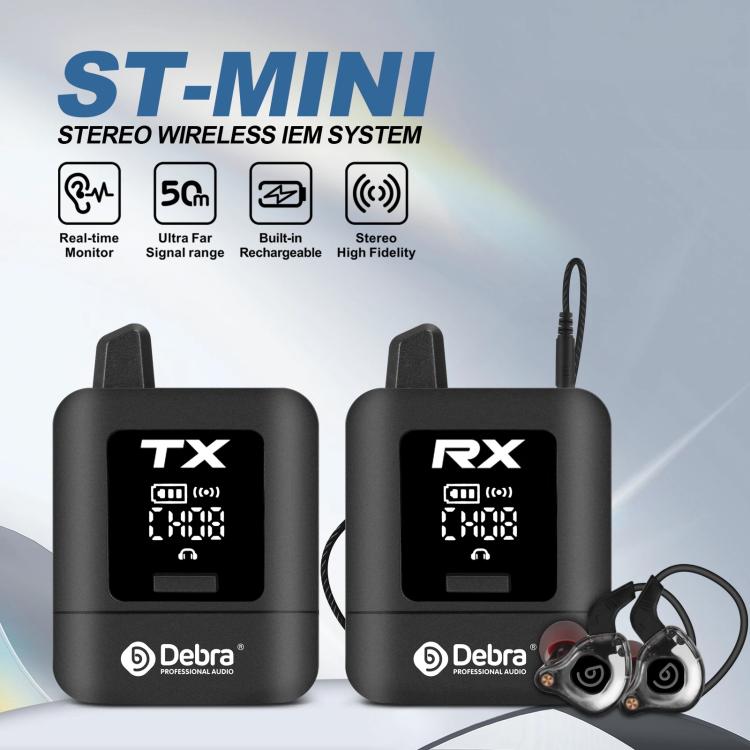 DEBRA ST-mini 2.4G Stereo Wireless Monitor System Transmitter & Receiver(Black) - Microphone by DEBRA | Online Shopping UK | buy2fix