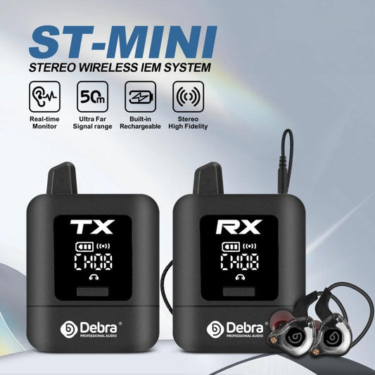 DEBRA ST-mini 2.4G Stereo Wireless Monitor System Receiver + Earphones(Black) - Microphone by DEBRA | Online Shopping UK | buy2fix