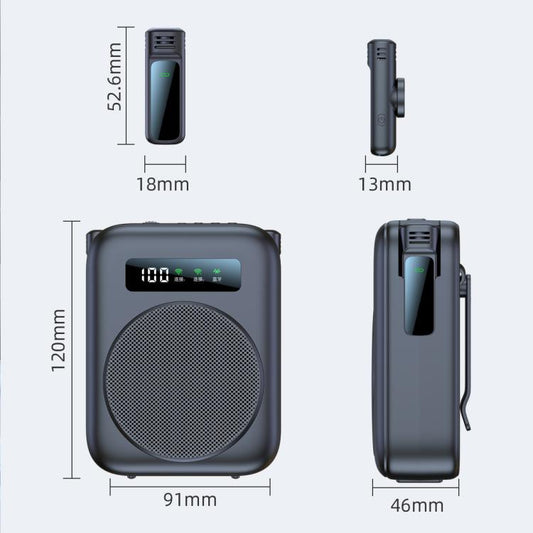 M10 Mini Wireless Microphone Teaching Voice Amplifier with Screen Display(White) - Loudspeaker by buy2fix | Online Shopping UK | buy2fix