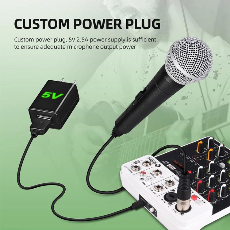 DEBRA V4 4-Channels Audio Mixer with Reverb Sound Card for Live Streaming(UK Plug) - Live Sound Effects Processors by DEBRA | Online Shopping UK | buy2fix