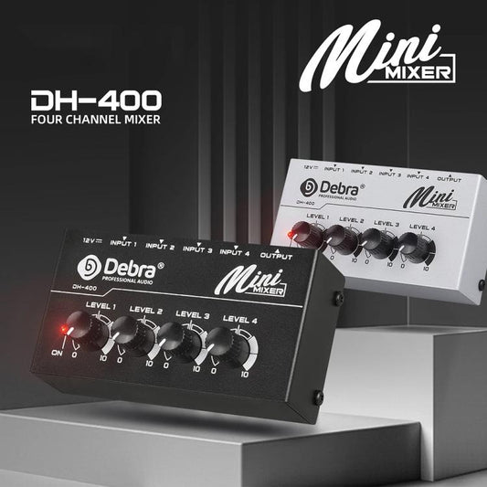 DEBRA M094 4-Channels Audio Mixer Musical Instrument Live Streaming Reverb, Power Plug:AU Plug(Black) - Live Sound Effects Processors by DEBRA | Online Shopping UK | buy2fix
