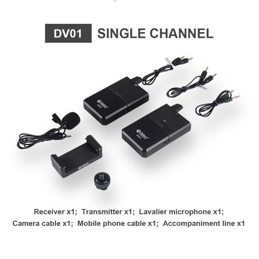 DEBRA DV-01 Wireless Lavalier Microphone TX & RX Outdoor Interview Live Broadcast - Microphone by DEBRA | Online Shopping UK | buy2fix
