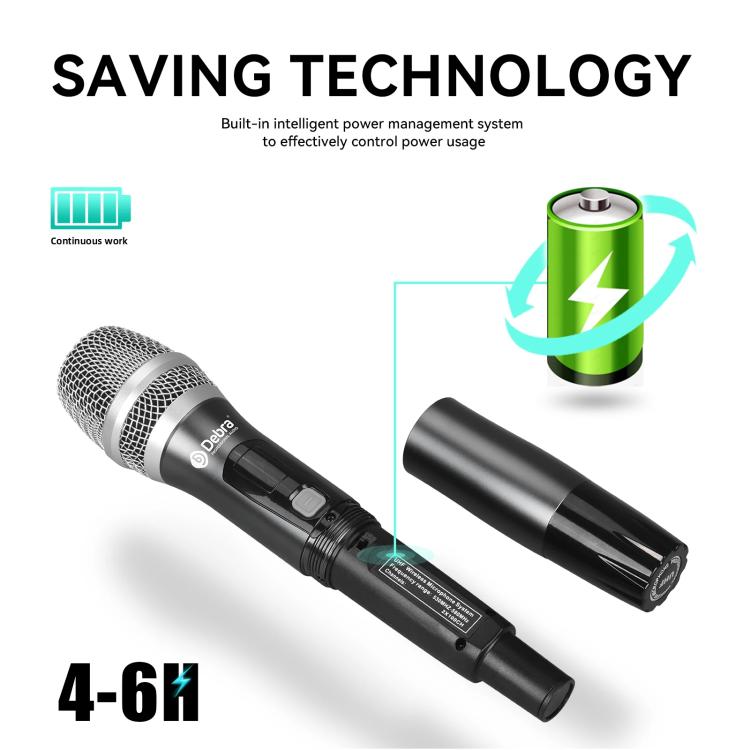 DEBRA R404 UHF Wireless Microphone 4-in-1 Professional Stage Performance Conference Handheld Mic(AU Plug) - Microphone by DEBRA | Online Shopping UK | buy2fix