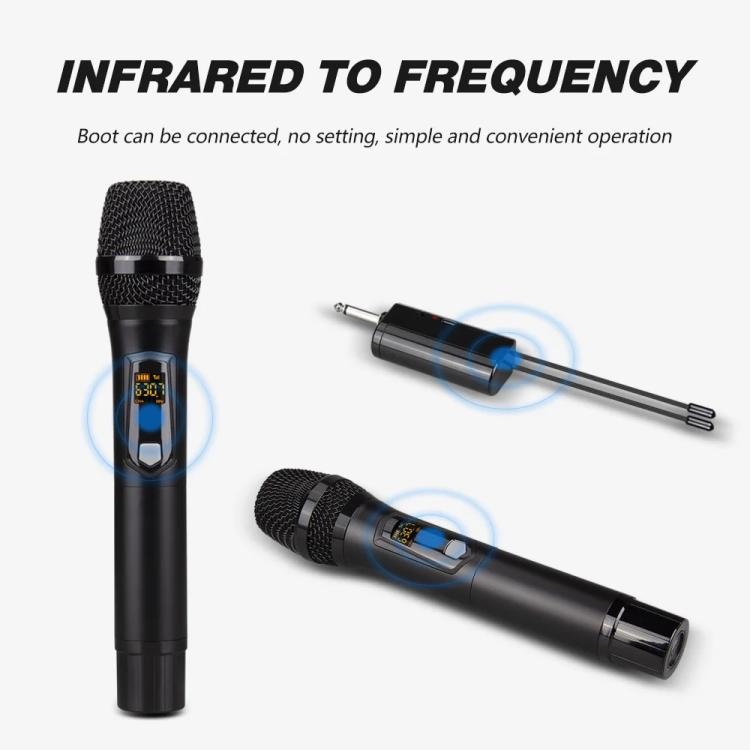 DEBRA A-25 UHF Wireless Rechargeable Microphone System for Stage KTV, Model:Two Mic(Gold) - Microphone by DEBRA | Online Shopping UK | buy2fix