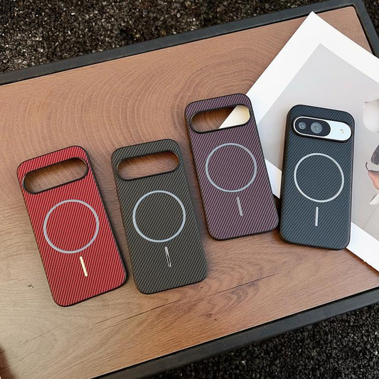 For Google Pixel 10 / 10 Pro Carbon Fiber Texture MagSafe Phone Case(Red) - Google Cases by buy2fix | Online Shopping UK | buy2fix