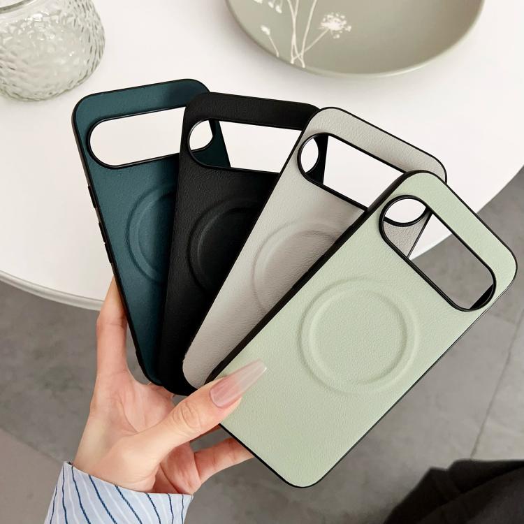 For Google Pixel 10 / 10 Pro Magsafe Magnetic Plain Leather Phone Case(Black) - Google Cases by buy2fix | Online Shopping UK | buy2fix