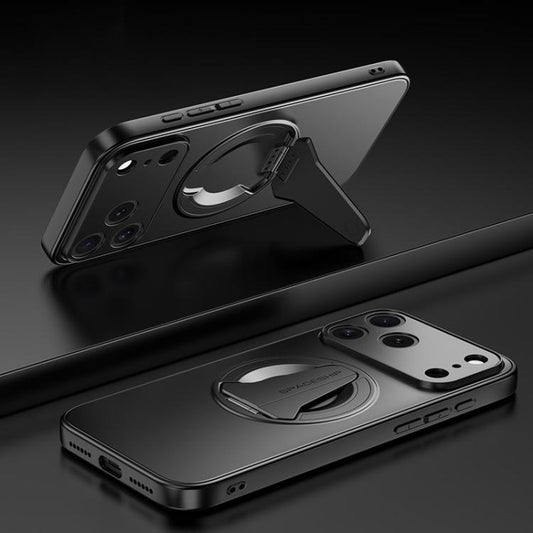 For iPhone 17 Pro Max Spaceship MagSafe Folding Holder Phone Case(Black) - iPhone 17 Pro Max Cases by buy2fix | Online Shopping UK | buy2fix