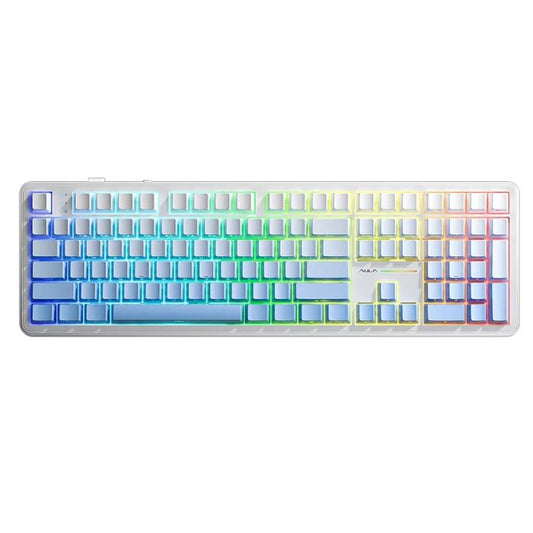 AULA F108 108 Keys Wired/2.4G/Bluetooth Three Model Customizable RGB Gaming Mechanical Keyboard(Gradient Blue Wind Axis) - Wireless Keyboard by AULA | Online Shopping UK | buy2fix