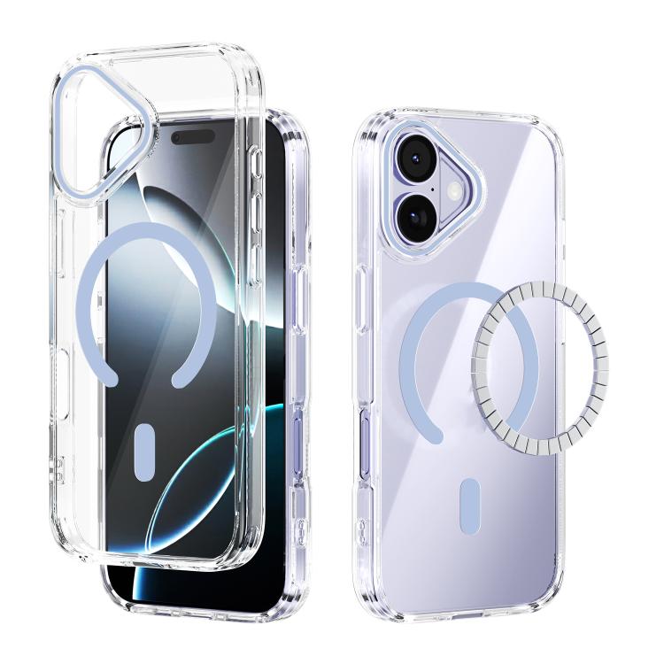 For iPhone 17 ABEEL MagSafe Magnetic Color Ring Anti-scratch Transparent Phone Case(Far Peak Blue) - iPhone 17 Cases by buy2fix | Online Shopping UK | buy2fix