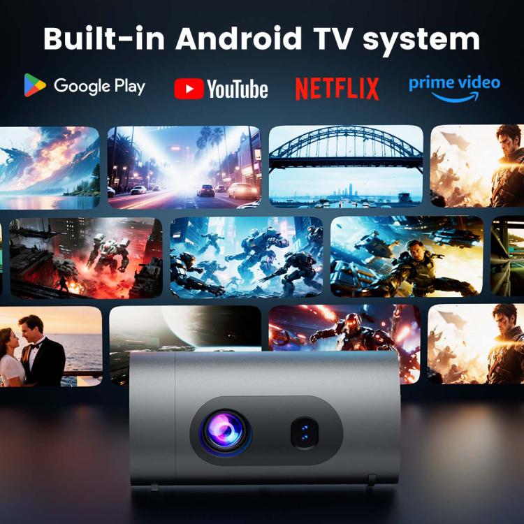 Q8 1080P 180ANSI LCD Display Smart Projector 1GB+8GB Electric Focus(AU Plug) - LED Projector by buy2fix | Online Shopping UK | buy2fix