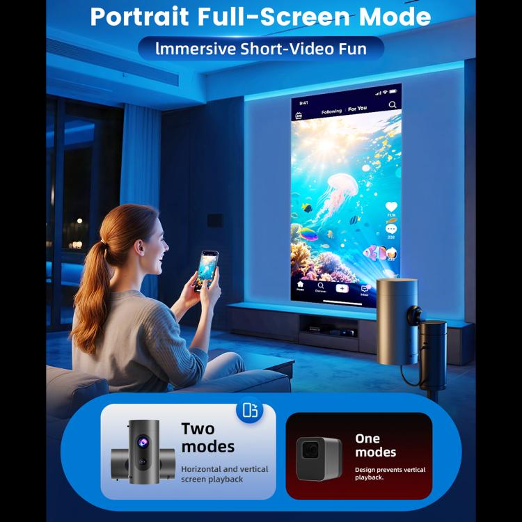 Q8 1080P 180ANSI LCD Display Smart Projector 2GB+32GB Auto Focus(EU Plug) - LED Projector by buy2fix | Online Shopping UK | buy2fix