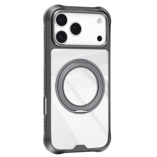 For iPhone 17 Pro Max Mutural Xuan Armor Series MagSafe Magnetic Holder Phone Case(Dark Grey) - iPhone 17 Pro Max Cases by Mutural | Online Shopping UK | buy2fix