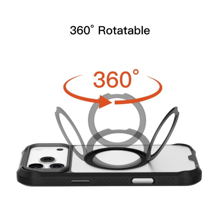 For iPhone 17 Pro Mutural Xuan Armor Series MagSafe Magnetic Holder Phone Case(Light Grey) - iPhone 17 Pro Cases by Mutural | Online Shopping UK | buy2fix