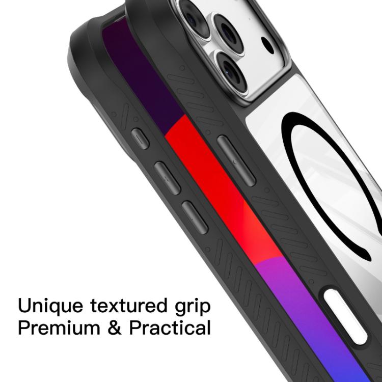 For iPhone 17 Pro Mutural Clear Armor Series MagSafe PC Hybrid TPU Phone Case(Black) - iPhone 17 Pro Cases by Mutural | Online Shopping UK | buy2fix