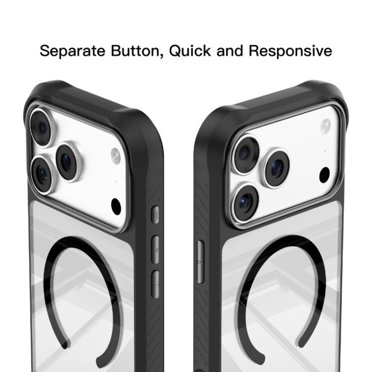 For iPhone 17 Pro Mutural Clear Armor Series MagSafe PC Hybrid TPU Phone Case(Dark Grey) - iPhone 17 Pro Cases by Mutural | Online Shopping UK | buy2fix