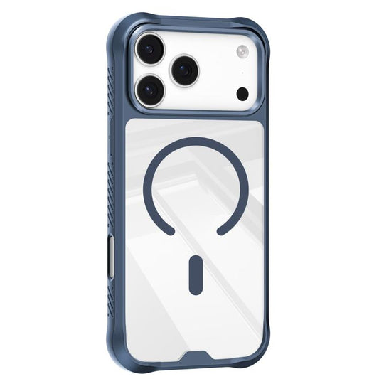 For iPhone 17 Pro Mutural Clear Armor Series MagSafe PC Hybrid TPU Phone Case(Blue) - iPhone 17 Pro Cases by Mutural | Online Shopping UK | buy2fix