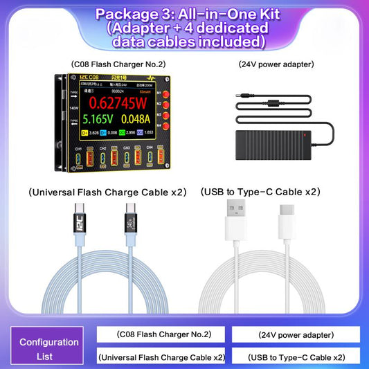 i2C C08 Flash Charger No.1 Digital Waveform Ammeter with Charge Detection / Voltage Measurement, Type:All in 1 Set - Test Tools by i2C | Online Shopping UK | buy2fix