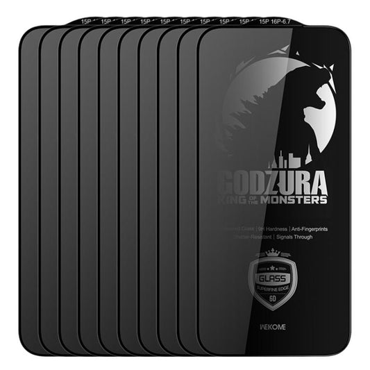 For iPhone 16 Plus / 15 Plus WK WTP-125 10pcs 6D Curved Ultra-Fine Edge Privacy Full-Screen Tempered Glass Film(Transparent) - iPhone 16 Plus Tempered Glass by WK | Online Shopping UK | buy2fix