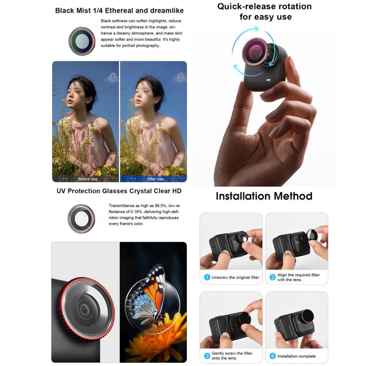 For Insta360 GO Ultra STARTRC Camera Lens Filter, Filter:UV - Len Accessories by STARTRC | Online Shopping UK | buy2fix