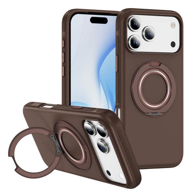 For iPhone 17 Pro Max Gear Holder C MagSafe Phone Case(Coffee) - iPhone 17 Pro Max Cases by buy2fix | Online Shopping UK | buy2fix