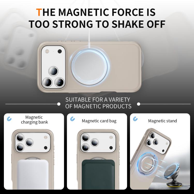 For iPhone 17 Pro Gear Holder C MagSafe Phone Case(Beige Gray) - iPhone 17 Pro Cases by buy2fix | Online Shopping UK | buy2fix